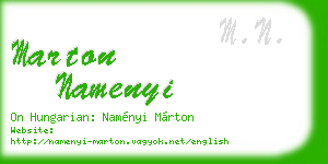 marton namenyi business card