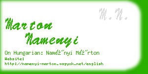 marton namenyi business card